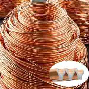 Copper clad stainless steel wire FPD726 – copper outer layers over non-magnetic stainless steel core